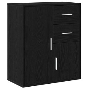 vidaXL Serviesskap med skuff Svart Eik 60 x 31 x 70 cm Konstruert tre