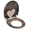 SCH&Uuml;TTE Toalettsete duroplast myk lukkefunksjon WOOD HEART trykk