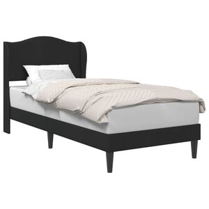 vidaXL Sengestamme med hodegjerde Svart 90 x 190 cm Fl&oslash;yel