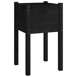 vidaXL Plantekasse 40x40x70 cm heltre furu svart