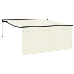 vidaXL Uttrekkbar markise Krem 350 x 250 cm Polyester og aluminium