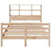 vidaXL Seng med bokhylle uten madrass 140x200 cm heltre furu