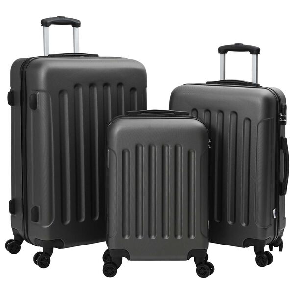 vidaXL Koffertsett 3 pcs Mørke grå 50 x 31 x 78 cm ABS-plast, stål