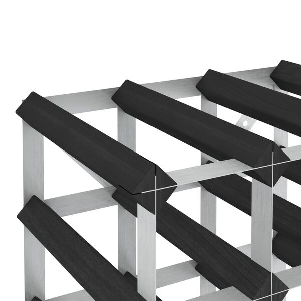 vidaXL Vinstativ for 20 flasker svart heltre furu