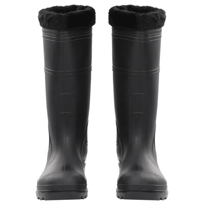 vidaXL Regnstøvler med avtakbare sokker svart str 45 PVC