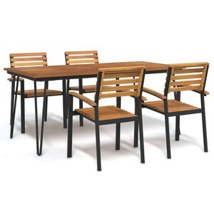 vidaXL Hagespisegruppe 5 deler heltre akasie og metall