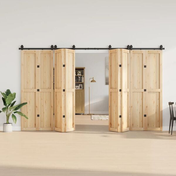 vidaXL Utstyr for skyvedør 366 cm stål svart