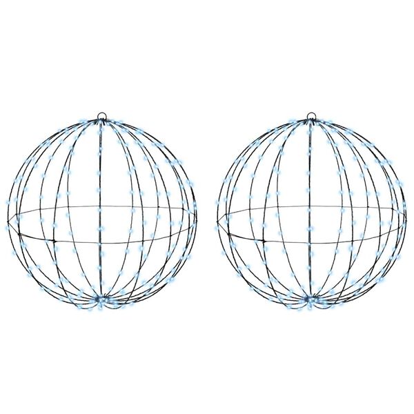 vidaXL Kule med 384 LED 2 pcs Kaldhvit 59,5 x 59,5 x 63 cm Metall