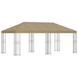 vidaXL Hage Gazebo 6 x 3 m Beige Polyester og st&aring;l 190 gsm