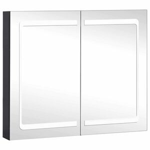 vidaXL Baderomsspeilskap Antrasitt 80 x 12 x 68 cm Konstruert tre