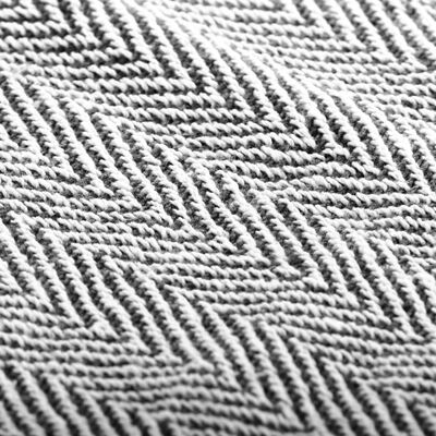 vidaXL Pledd bomull fiskebeinsmønster 125x150 cm marineblå