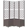 vidaXL Plantekasse med espalier brun 80x80x136 cm PP