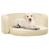 vidaXL Sammenleggbar hundesofa kremhvit 73x67x26 cm plysj vaskbar pute