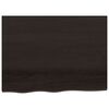 vidaXL Bordplate mørkebrun 80x60x(2-4) cm behandlet heltre eik