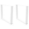 vidaXL Spisebordben V-formet 2 stk hvit 100x(72-73,3) cm st&aring;l