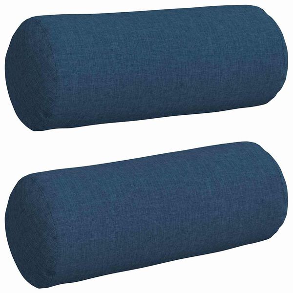 vidaXL Bolster puter 2 pcs Blå Ø 15 x 40 cm stoff