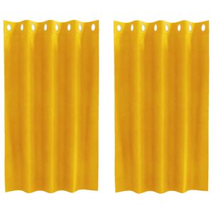 vidaXL Blendingsgardiner 2 stk. Sennepsgul 140 x 140 cm Fl&oslash;yel
