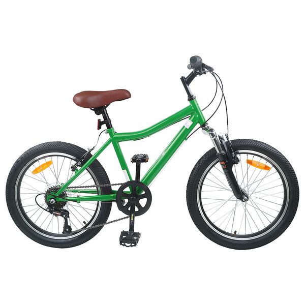 vidaXL Barnesykkel 20 Tommer 6-Speed for 6-11 &aring;r gammel gr&oslash;nn