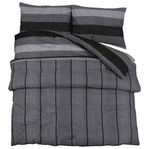 vidaXL Sengesett m&oslash;rkegr&aring; 260x220 cm bomull