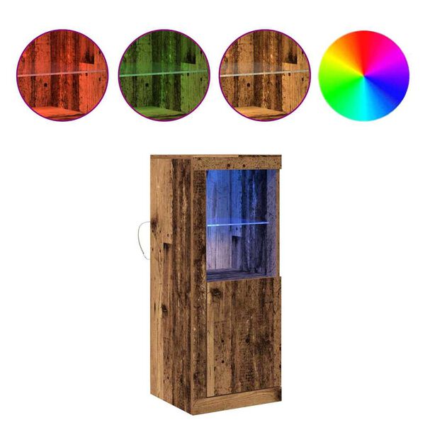 vidaXL LED sideboard Brun 41 x 37 x 100 cm Konstruert tre