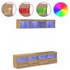 vidaXL TV veggenheter med LED 5 pcs Artisan Eik 80 x 30 x 40 cm