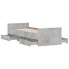 vidaXL Sengeramme med hode- og fotgavl betonggrå 75x190 cm