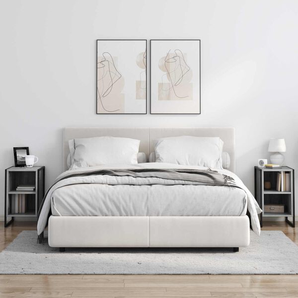 vidaXL Nattbord Gr&aring; Sonoma 39.5 x 30 x 50 cm Konstruert tre