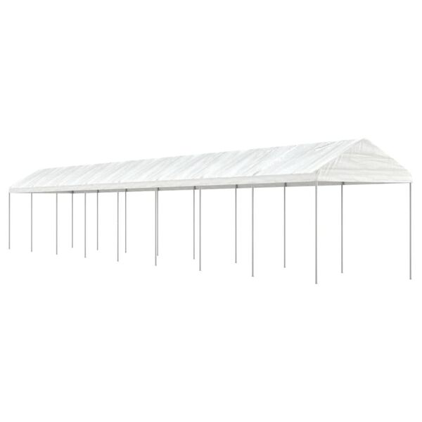 vidaXL Paviljong med tak hvit 17,84x2,28x2,69 m polyetylen