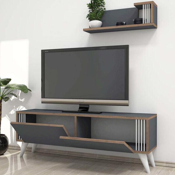 Homemania TV-benk Nicol 120x31x42 cm antrasitt