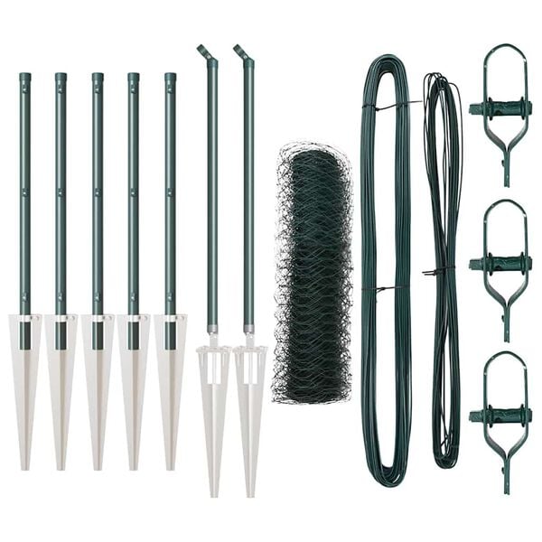 vidaXL Gjerdep&aring;le gr&oslash;nn 10 x 0,5 m (50 mm nett) St&aring;l og PVC