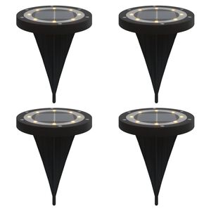 vidaXL Soldrevne bakkelys med jordplugger 4 stk varmhvit