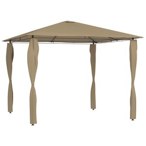 vidaXL Paviljong med stolpetrekk 3x3x2,6 m gr&aring;brun 160 g/m&sup2;