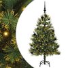 vidaXL Kunstig hengslet juletre med kjegler gr&oslash;nn 150 cm