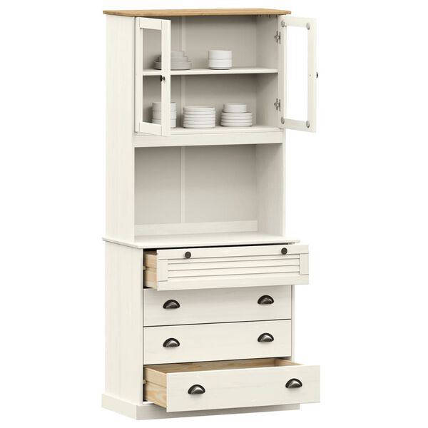 vidaXL Highboard VIGO hvit 80x40x176 cm heltre furu