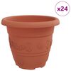 vidaXL Rund Blomsterpotte 24 pcs Klinker R&oslash;d &Oslash; 26 x 21.5 cm Plast