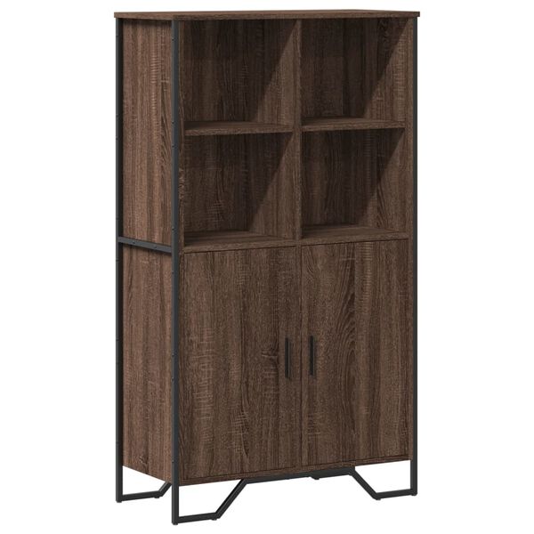vidaXL Highboard brun eik 79,5x35,5x137,5 cm konstruert tre