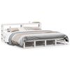 vidaXL Sengeramme med madrass hvit 200x200 cm heltre furu