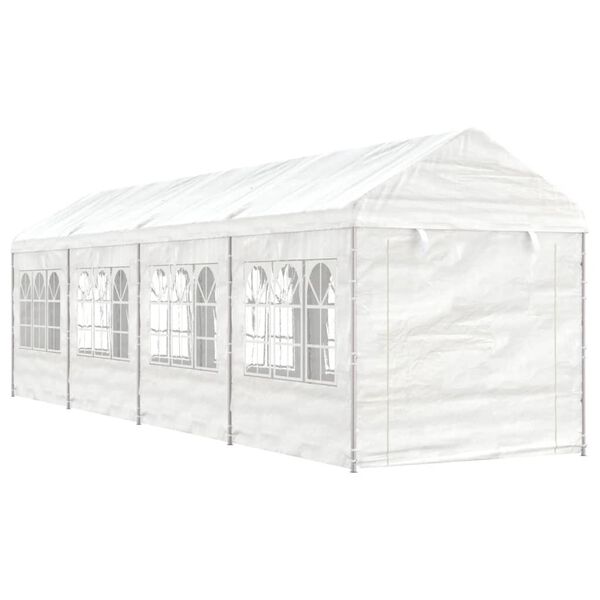 vidaXL Paviljong med tak hvit 8,92x2,28x2,69 m polyetylen