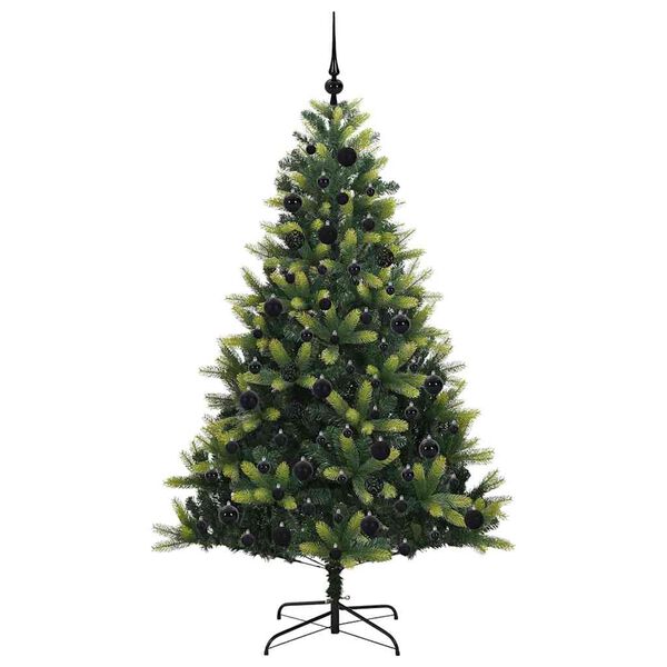 vidaXL Kunstig leddet juletre med 300 LED-lamper gr&oslash;nn 180 cm