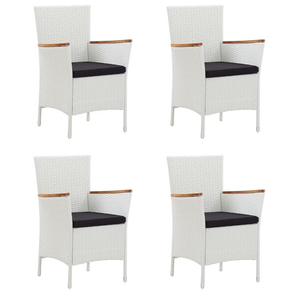 vidaXL Utend&oslash;rs spisestue med puter 5 deler polyrotting hvit