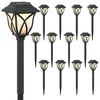 vidaXL Utend&oslash;rs sollys med bakkefeste 12 pcs Varmhvit 42 cm PP