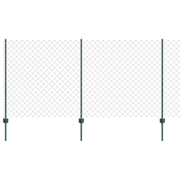 vidaXL Gjerde med stolpe gr&oslash;nn 1,2 x 10 m St&aring;l og PVC