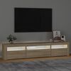vidaXL TV-benk med LED-lys sonoma eik 195x35x40 cm