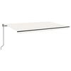 vidaXL Automatisk markise med vindsensor og LED 500x350 cm kremhvit
