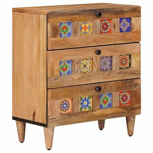 vidaXL Nattbordskap Naturlig 50 x 33 x 62 cm Massiv mango tre