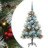 vidaXL Kunstig juletre Gr&oslash;nn og hvit 120 cm PVC og Metall og Plast