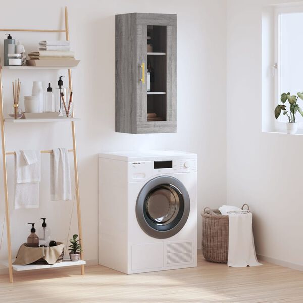 vidaXL Veggskap gr&aring; sonoma 34,5x34x90 cm