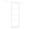 vidaXL Skyved&oslash;r ORKDAL Hvit 83 x 211 cm Massivt furutre og glass