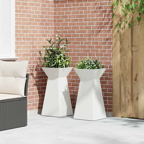vidaXL Søyleplanter 2 pcs Hvit 35 x 35 x 73 cm