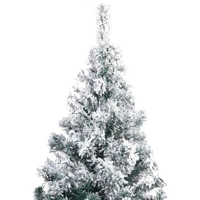 vidaXL Kunstig juletre med flokket snø grønn 300 cm PVC